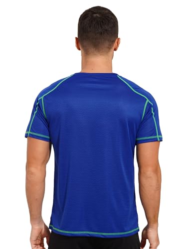 Hansber Men's Quick Dry Short Sleeve Shirt Sun Protection Rash Guard Swim Tee Athletic Running Fishing Shirts2