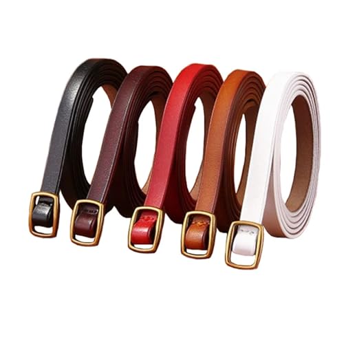 Decorative Belt Narrow Leather Belts For Women Decorative Waistband For Dress Or Skirt Or Overcoat Girdle Width 1.0 Cm for Country Concert Outfit(105cm,Brown)2