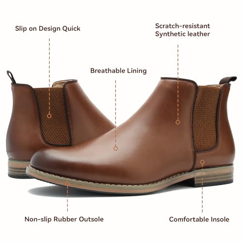 Cestfini Men Chelsea Boots Casual Suede Dress Boots Comfortable Oxfords Ankle Boots for Men2