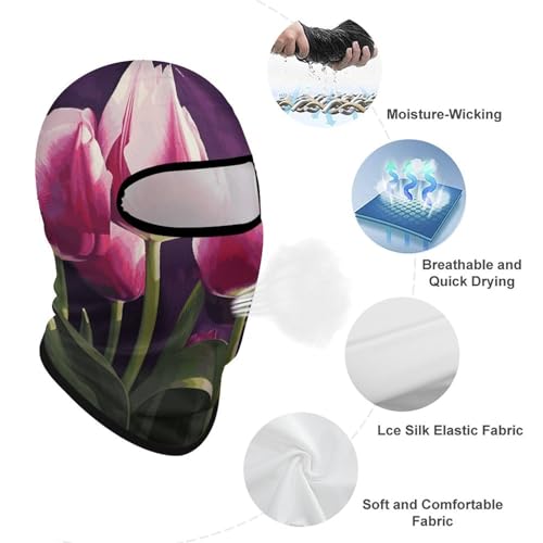 Balaclava para hombre y mujer, máscara para esquí con flores, cubreboca facial completo para ciclismo miniatura 3