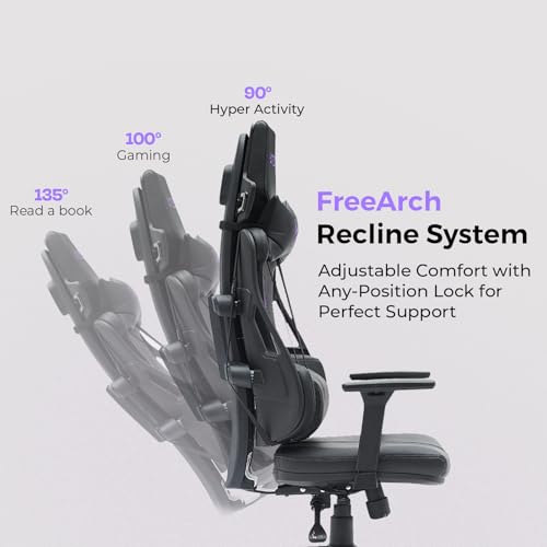 Kreo Cirrus Gaming Chair Ergonomic Design Premium Fabric & PU Leather with Adjustable Neck & Lumbar Support, 3D Armrests, and Durable Metal Base... - Image 3