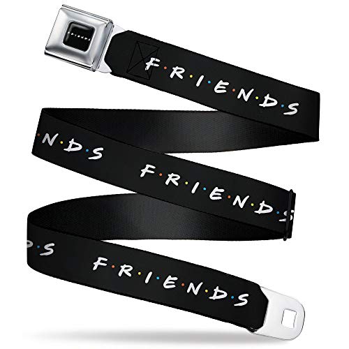 Buckle-Down Belt Seatbelt Buckle Friends Logo Black White Multi Color Mens Womens Kids Adjustable