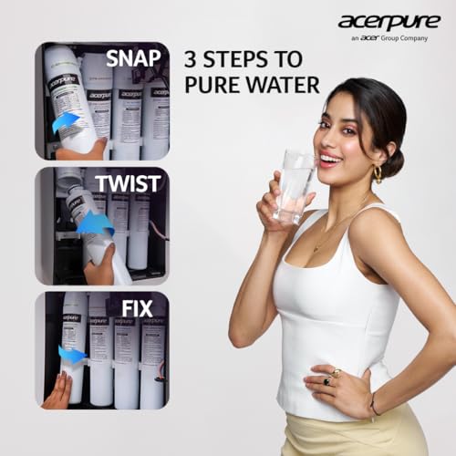 Image of Acerpure Amrit Premium Water Purifier by Acer |6.5L RO|DIY Filter Replacement|Stainless Steel Tank|24 Months Free Filter|TDS Meter| 6 Stage Purification|For Borewell,Tanker & Municipal Water |(Purple)