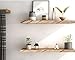 YYWUOJJ Wood Floating Shelves for Wall Decor, Rustic Wall Shelves for Bedroom Bathroom Kitchen Living Room, Set of 6 Light Walnut