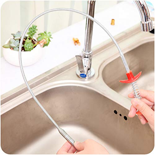 Dredging Tools Drain Hose Cleaner Sticks Cleaner Bendable Hook Clip, Multifunctional Sewer Hair Dredge Device, Spring Loaded Grabber Pickup Pipe Dredging Tool, for Bathroom Kitchen,90/60cm (Multi)