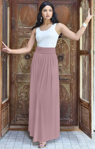 KOH KOH Womens Long Flowy Cute Modest High Waist Floor Length Pockets Maxi Skirt2