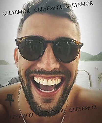 Image of Gleyemor Vintage Polarized Sunglasses for Men Round Sunglasses UV400 Protection Retro Hand-crafted Acetate Frame