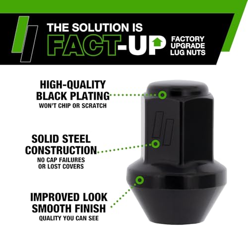 Image of DPAccessories Lug Nuts Compatible with 2020-2026 Tesla Model Y | Black OEM Style | for Factory Aluminum Wheels Only | Set of 20 Wheel Nuts | DTEMOY01F-BK /1