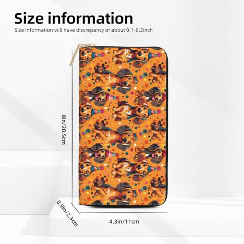 Wallet Women - Festival Sausage Dogs Print Leather Wallet Large Capacity Bifold Long Ladies Wallets With Zipper2