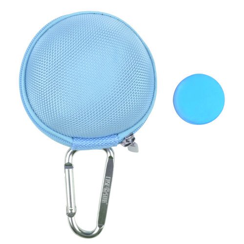 Case Star 3 in 1 Light Blue Earphone Handsfree Hard EVA Case Plus Round Earphone Organizer and Silver Carabiner with Case Star Cost-Free Cell Phone Bag