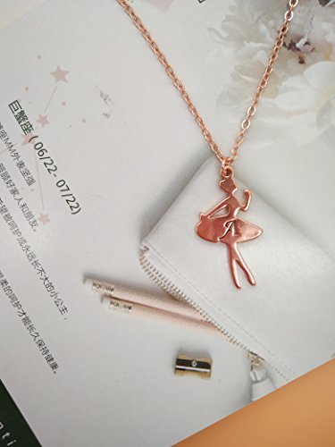 Manzhen Rose Gold Ballerina Dancer Recital Gift Ballet Dance With Initial Alphabet Pendant Necklace Girls Jewelry (M) #TOP2