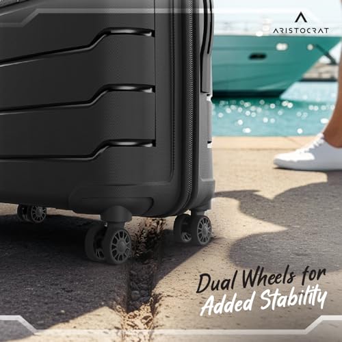 Image of Aristocrat Liberty Set of 2 (Cabin+Medium) Trolley Bags, Jet Black