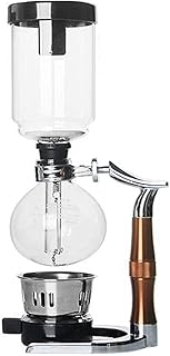 HYCy Machine à café sous Vide Pot de Siphon de café Machine à café Domestique Type de Siphon Ensemble de cafetière Manuelle Pot de Siphon en Verre en Acier Inoxydable (Couleur : Marron,