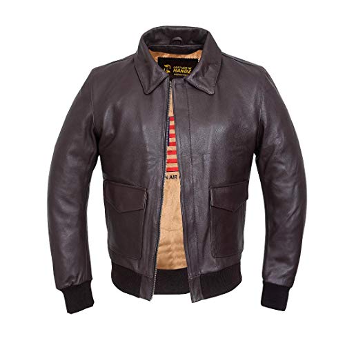 Air Force A-2 Leather Flight Bomber Jacket Aviator pilot WWII Jacket (Regular & Special sizes)
