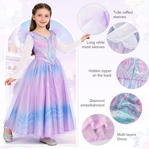 Disfraz de bruja morada para niñas Halloween miniatura 4