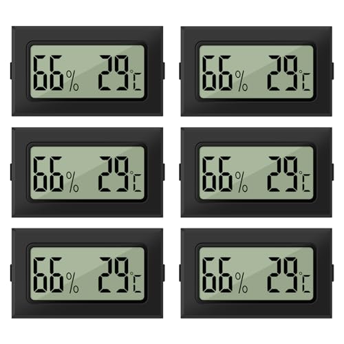 LYCXAMES Hygrometer Mini Digital, 6pcs Hygrometer Innen, 2in1 Thermometer Hygrometer, Digitales Thermometer Luftfeuchtigkeitsmesser für Gewächshaus...