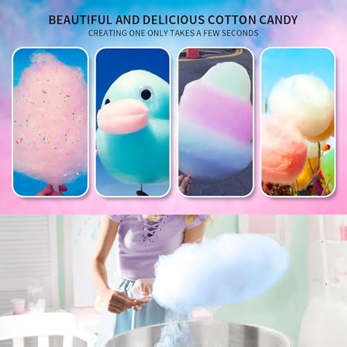 Cotton Candy Machine Commercial, 1200W Electric Cotton Candy Machine, Cotton Candy Maker z miską ze stali nierdzewnej, Sugar Scoop, szuflada na urodziny