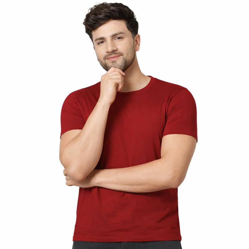 Image of T Shirt For Man | Men T-Shirts | Tshirt For Man Solid Cotton Blend Half Sleeve Regular Men Round Neck Tshirts | T-Shirts | Stylish | Gym Wear For Workout | T-Shirt | Crew Neck | Multi-Colored