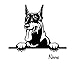 BlingelingShirts Auto Aufkleber Dobermann 3 Hund Plus Name Wunschname schwarz matt Wandaufkleber Wandtattoo Autoaufkleber