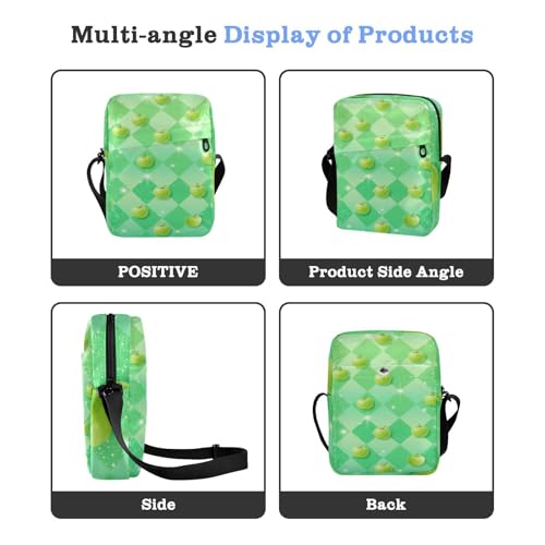 mens messenger bag crossbody bag men Womens Cross Body Purses Adjustable Strap for business business- Green fruit4