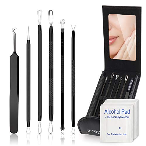 Pimple Popper Tool Kit,Stocking Stuffers Blackhead Remover kit,6 PCS Ingrown Hair Removal Kit,White Heads Removers,Pore Extraction Tool,Facial Skin Acne Zit Tools Gifts for Women and Mom