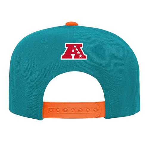 NFL Kids Youth 8-20 Official Team Lock Up Wordmark Primary Logo Snapback Adjustable Hat Cap - One Size (US, Alpha, One Size, Miami Dolphins) - Image 3