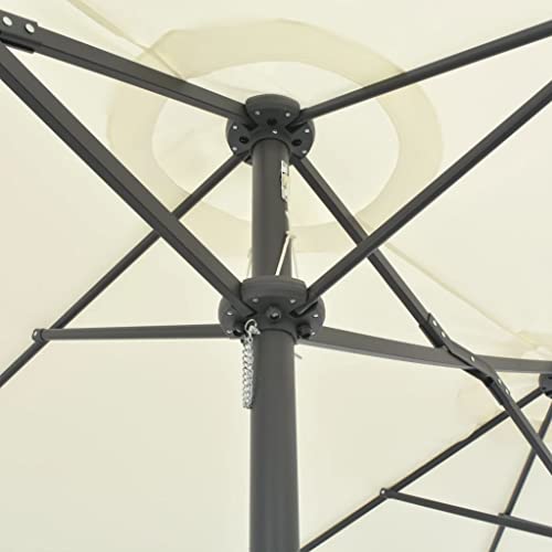 Parasol d'extérieur double sable 460x270 cm structure aluminium