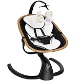 Angelbliss Baby Swing with Cry Detection, Side-to-Side Electric Swing with 5 Speeds, 180° Rotation, Indoor for Infants and Toddlers (Black)