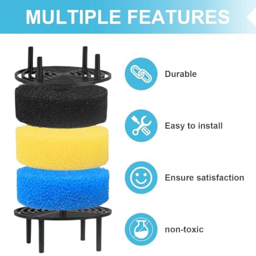 Image of VAYINATO Sun-Sun HW-603B Canister Filter Spare Sponges | 3-Piece Multi-Color Set with Varying Porosity | Mechanical & Biological Filtration for Aquarium Filters