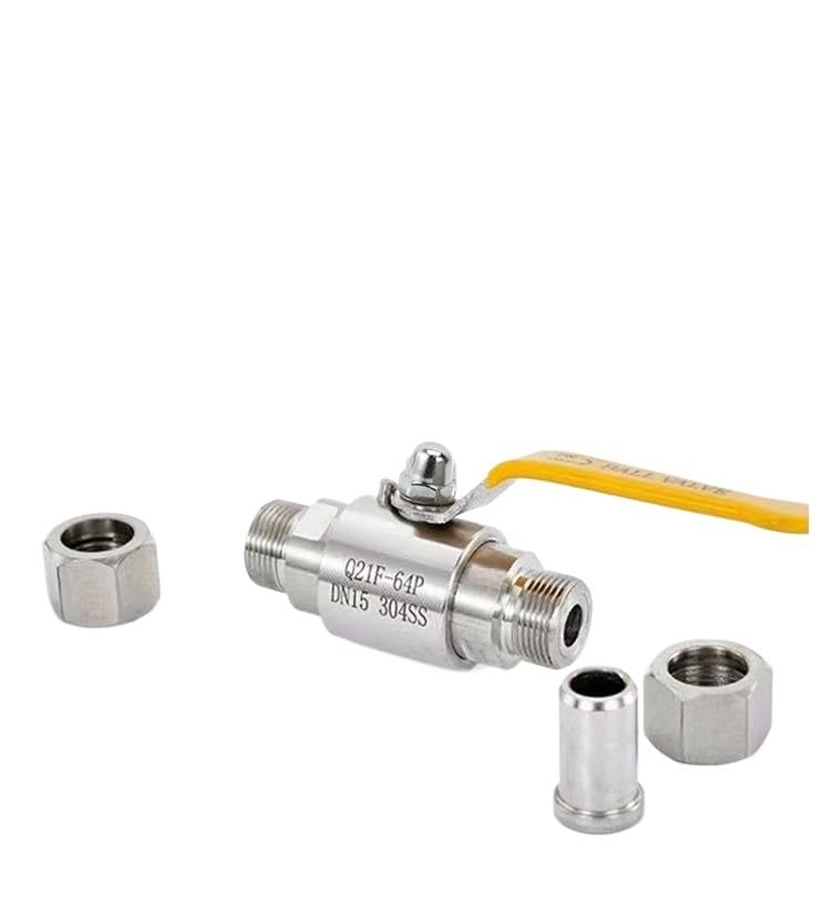 Válvula de bola para fuente de aire tipo T hecha de acero inoxidable DN10 6