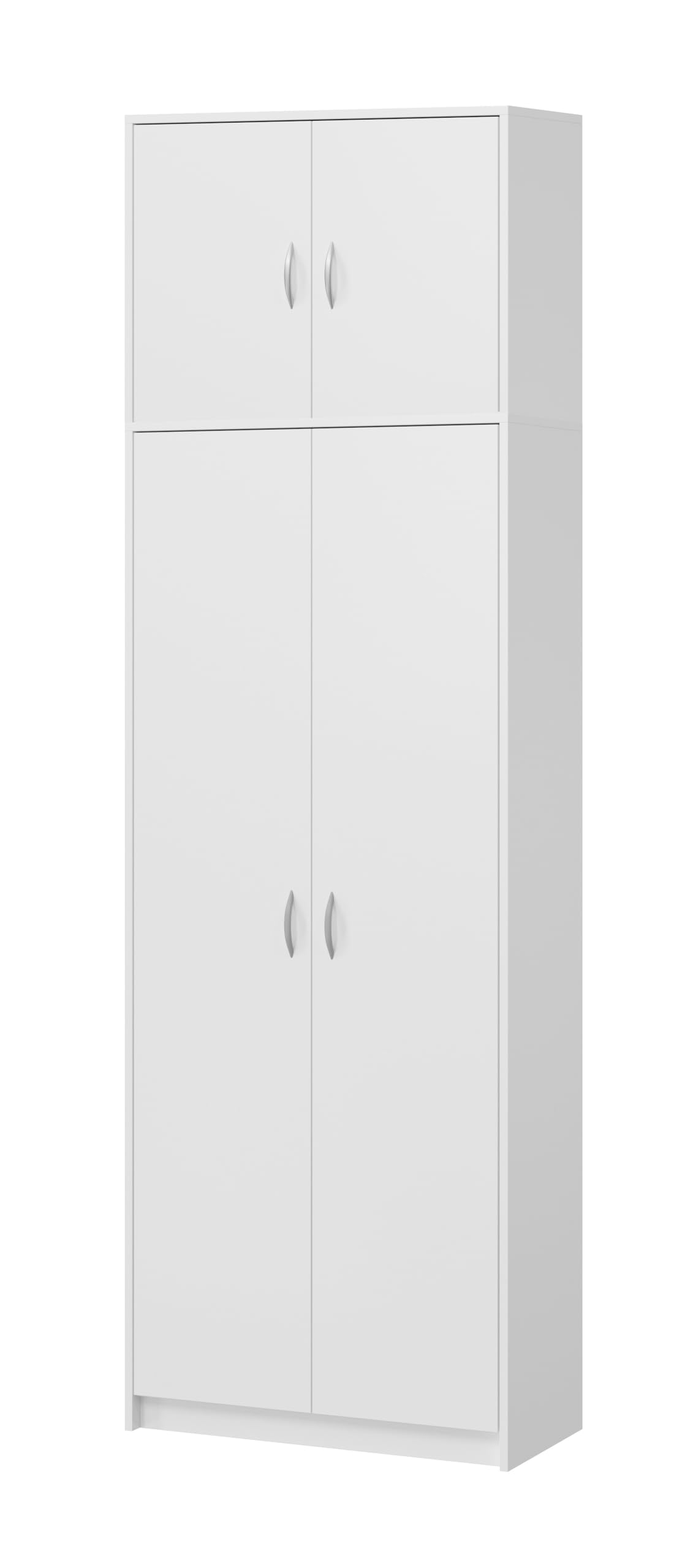 Armadietto alto da ufficio Armadietto multiuso, con 4 ante e 7 scomparti, 235 x 74 x 35 cm (Bianco)