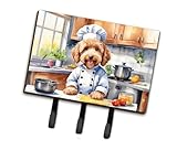 Caroline's Treasures Goldendoodle The Chef Leash or Key Holder Wall Hooks, Key Hooks Holder, Coat Rack Wall Mount, Coat Hooks, Hooks for Hanging Keys, Towels, Aprons, Leashes