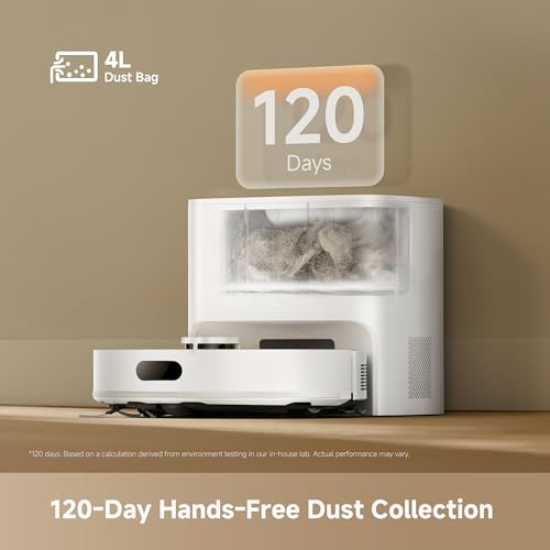Image of DREAME D20 Air Plus Robot Vac and Mop Combo with 20,000Pa Suction, Anti-Tangling Tech, Auto-Emptying Dock, Deep Carpet Cleaning and Smart Navigation White