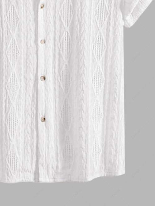 Image of Leriya Fashion Shirt for Man | Mens Casual Shirts | Shirt for Man| Shirts for Mens Stylish |Half Sleeve Button Down Textured Summer Wear (Available in Plus Sizes)