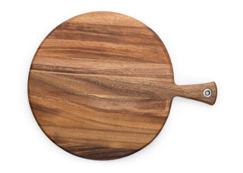 Ironwood Gourmet Acacia Wood Provencale Paddleboard, XL Round Serving Board With Handle