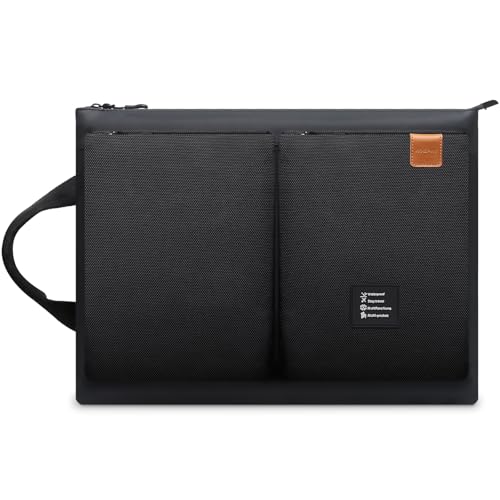 ROEPHY Sacoche Ordinateur 15.6-16 Pouces en Cuir PU Résistant, Housse de Protection Résistante à l'Eau pour PC Portables MacBook Pro 16