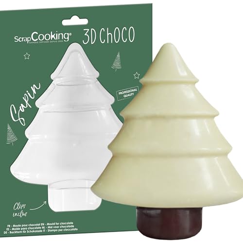 ScrapCooking - Moule Rigide Chocolat Sapin - Moule 3D Choco pour Créer des Sapins en Chocolat - Accessoire Pâtisserie Blister Qualité Professionnelle -...