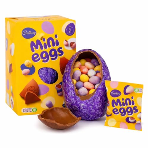 Cadbury Mini Eggs Chocolate Easter Egg Includes 1 Large Egg and 1 Chocolate Bag Perfect For Easter Egg Hunt Great Gift For Kids & Adults