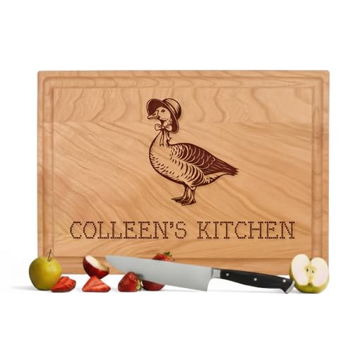 Personalized Goose Cutting Board, 1980s Blue Ribbon Geese, Vintage Kitchen Decor, Grandma's Country Kitchen Decorations, Charcuterie Board