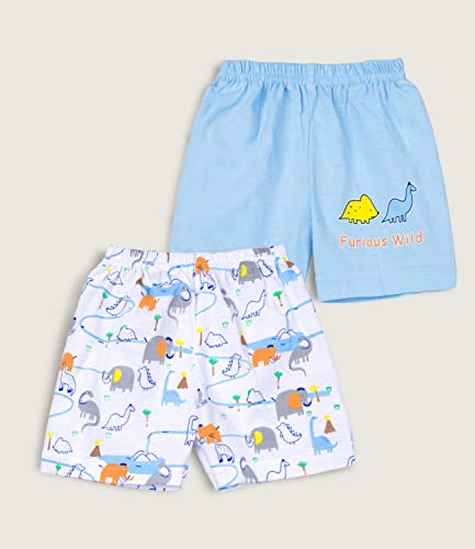 Image of mustmom Newborn Baby Cotton Jhabla Set | 0-3 Months | Combo of 1 T-Shirt, 1 Vest & 2 Shorts Set | Soft Breathable Summer Wear | Gift Set