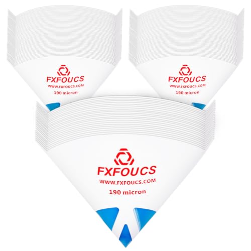 FXFOUCS 50 Pack of Premium Paint Strainers with 190 Micron Fine Mesh Filters - 3D Printing Ultra-Flow Blue Nylon Cone Strainers for Paint and Fluid Filtration