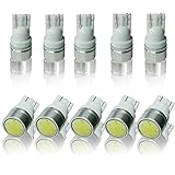 194 168 T10 COB W5W LED Bulb Extremely Bright for Side Marker Turn Signal Blinker Map Door Parking iLights, 12V, White (Pack of 10pcs)