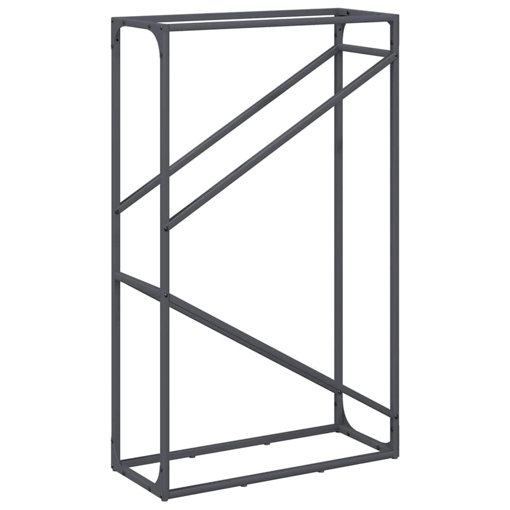 Mangloder Brennholzregal Anthrazit aus kaltgewalztem Stahl 60 x 25 x 100 cm, 100 kg Traglast, Feuerholz Regal für Ordnung, Trocknen, Kamin, Ofen, Wohnzimmer, Indoor Outdoor Nutzung