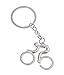 Schlüsselanhänger für Fahrrad, Laufen, Radfahrer, silberfarben, aus Stahl, Keychain.