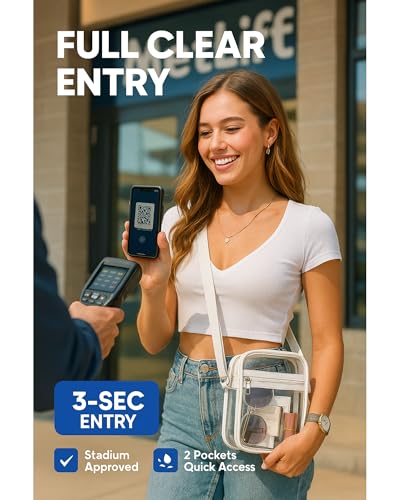 PACKISM Clear Bag for Stadium Events - Clear Purses for Women Stadium Crossbody Messenger Bag for Concerts Sporting Events2