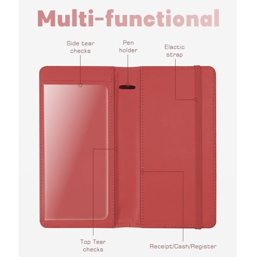 Image of Letter Checkbook Cover, RFID Blocking Checkbook, Stylish, Lightweight, Slim Durable, Multi-Functional Checkbook Holder for Personal and Business Checks (Heart)