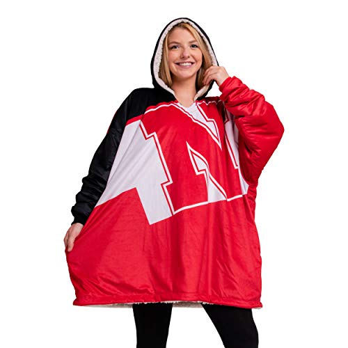 Foco NCAA Nebraska Cornhuskers Unisex Reversible Oversized Sherpa Hoodie Sweatshirt Colorblock Hoodeez, One Size by FOCO - Used condition - Image 6