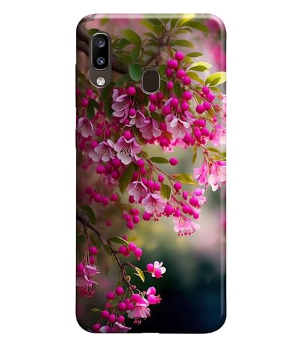 Image of Pink Floral Flowers Printed Hard Back Case Cover Compatible for Samsung Galaxy M20 (Multicolor) - D1662