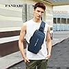 FANDARE Anti-theft Sling Bag Business Men Bag Chest Crossbody bags with USB Charging Port Waterproof Small Backpack for Outdoor Work Hiking Running Sport Travel Bag Blue #1