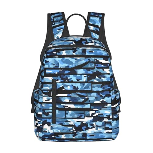 Sac à dos léger camouflage bleu pour soulager le dos pendant vos séances de shopping actives